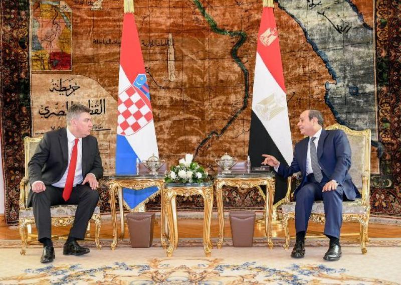 مباحثات الرئيس عبدالفتاح السيسي مع زوران ميلانوفيتش رئيس جمهورية كرواتيا