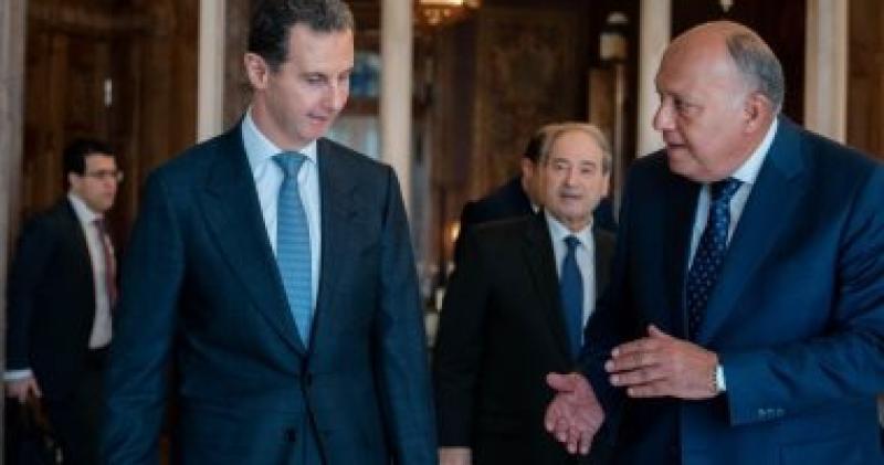 وزير الخارجية سامح شكري يلتقي الرئيس السوري بشار الأسد