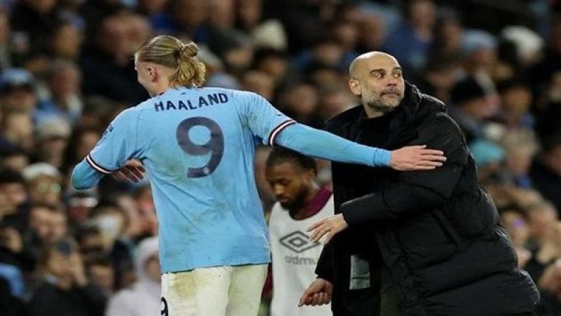 جوارديولا مدرب مانشستر سيتي وهالاند،