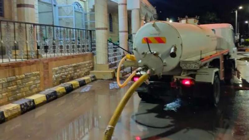 رفع مياه الأمطار بـ4 مراكز ومدن في كفر الشيخ