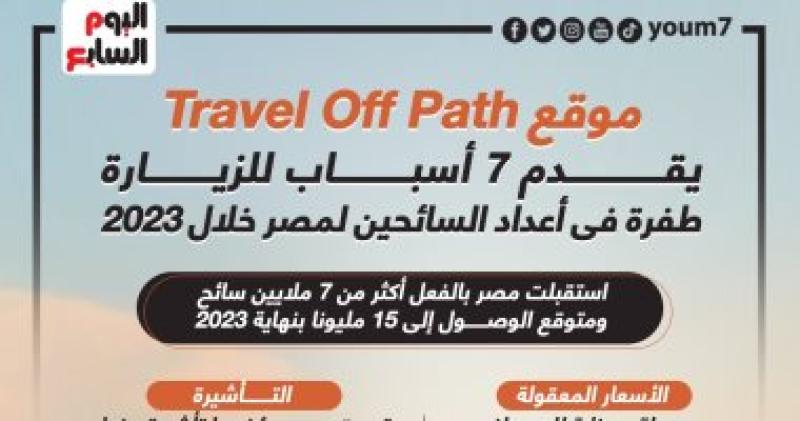 طفرة فى أعداد السائحين لمصر.. موقع Travel Off Path يقدم 7 أسباب للزيارة (إنفوجراف)