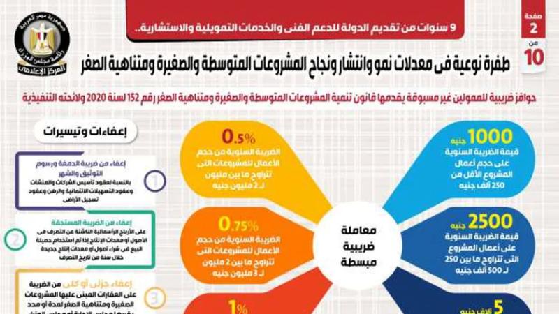 تقديم الدولة للدعم الفني والخدمات التمويلية والاستشارية - إنفوجراف