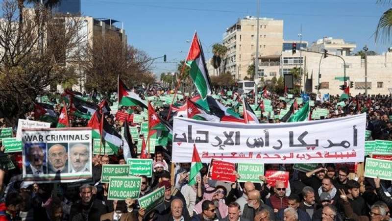 تظاهرات حاشدة فى الأردن تنديدًا بجرائم الاحتلال فى غزة