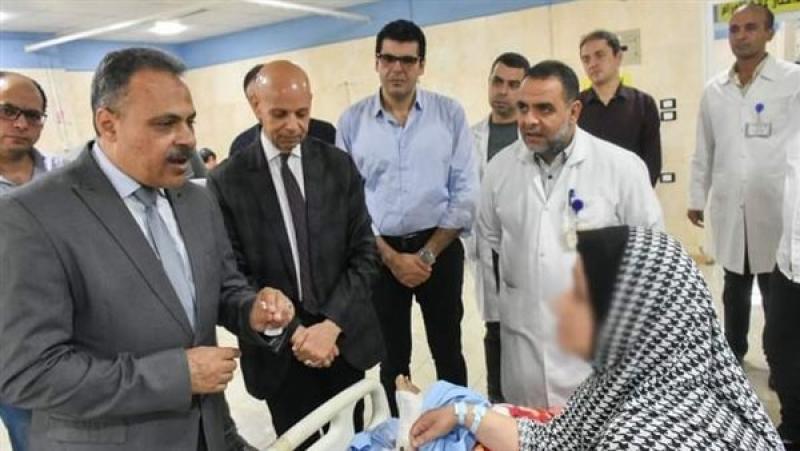 الأشموني يطمئن على الحالة الصحية للأشقاء الفلسطينيين بمستشفى السعديين المركزي